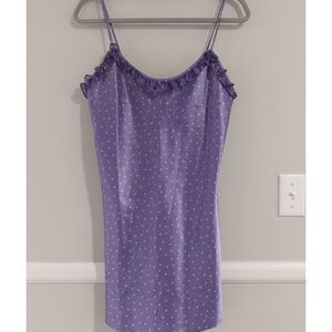 Purple polka dot ruffle chemise